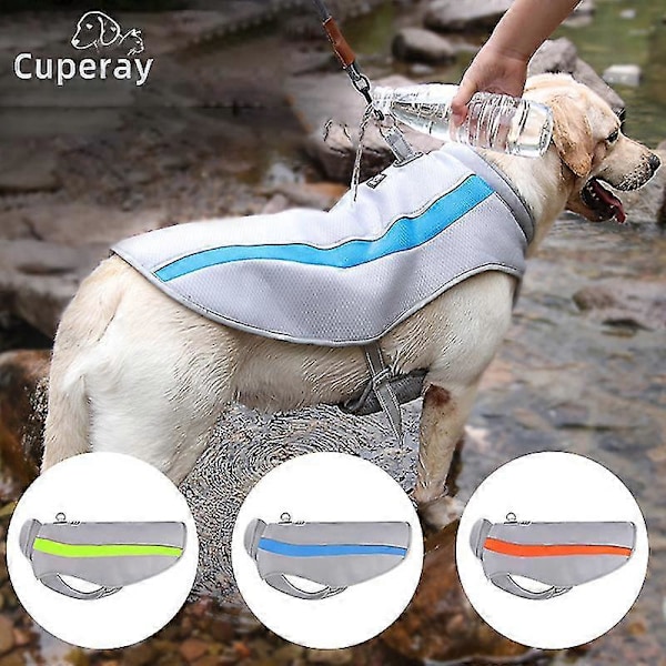 Kylväst för Hund Andningsbar Mesh Hundjacka, Justerbar Kylväst Sele för Stora Mellanstora Hundar Sommarkyla -CHSZ 6XL Grön
