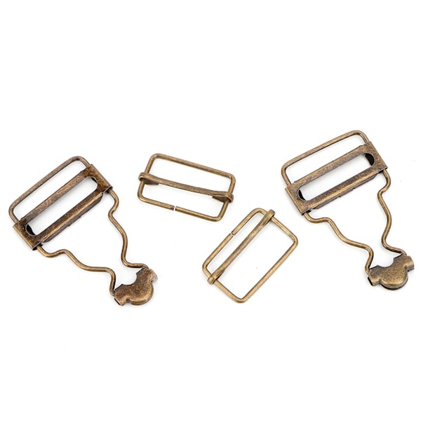 10 st/ set Metall Justerbar rem Spännen Knapp för Haklapp Byxor Jeans Barnkläder 2,7 cm (Brons)