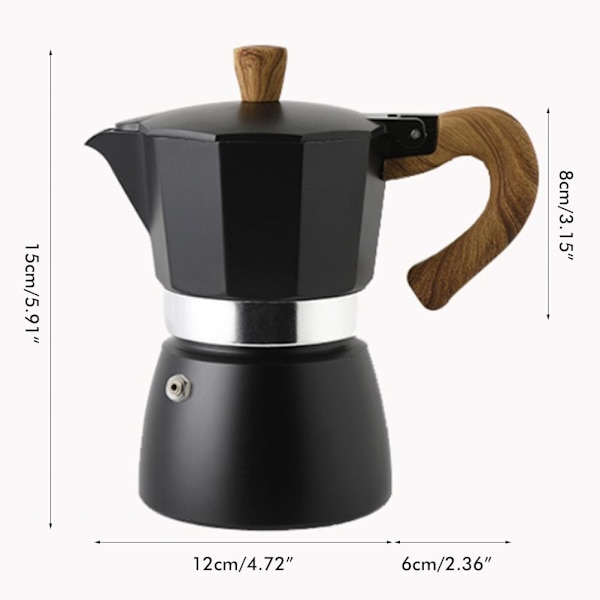 150 ml/300 ml kannettava alumiininen italialaistyylinen espressokone Moka pot kahvinkeitin Kotitalouden mokkakylmäuutepannu Cappuccino Latten valmistukseen