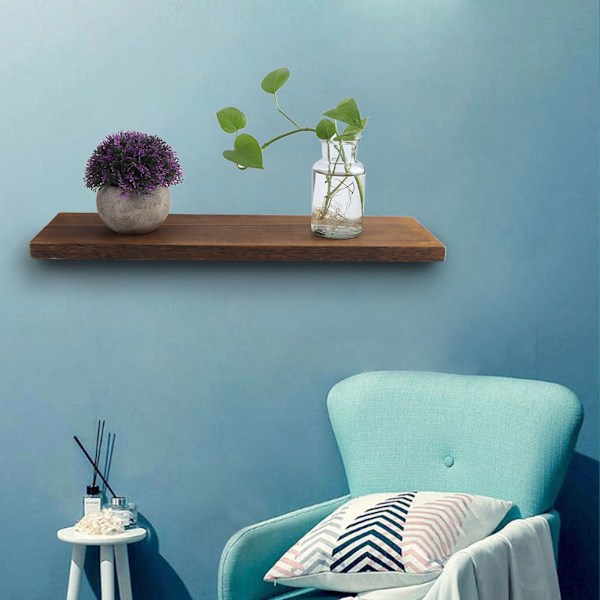 Vægmonterede opbevaringshylder Flydende hylde Træopbevaringsstativ Display Organizer til hjemmet Stue 50x14x2cm