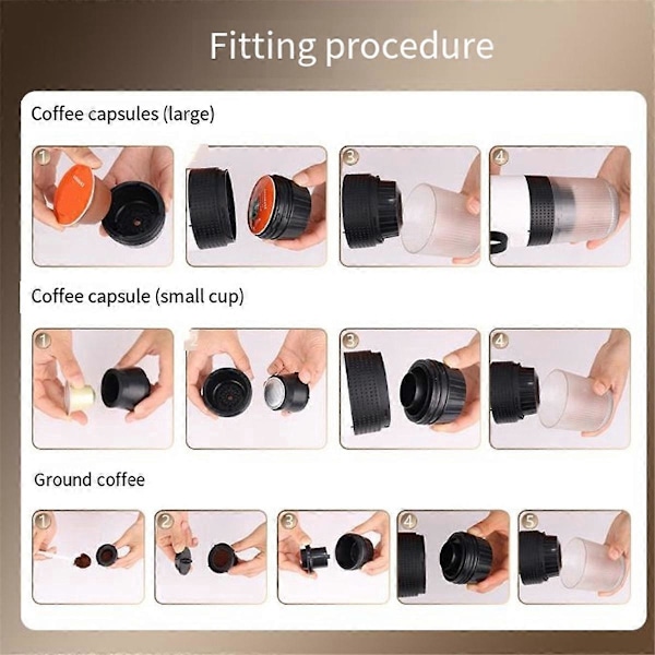 Elektrisk portabel kaffemaskin för bil & hem camping kaffebryggare, B