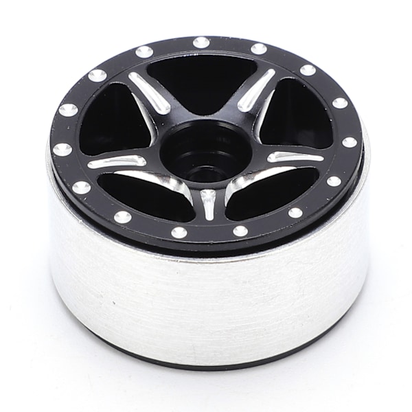4 st RC Aluminium Alloy Beadlock Hjul Fälg Nav för Axial SCX24 90081 1/24 RC Bil Uppgradering Delar Svart