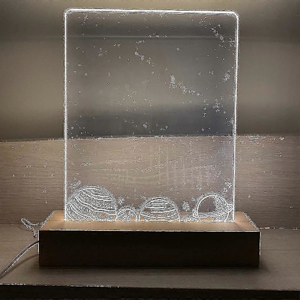Rektangulär Massiv Bok Trä LED-bas För Resin Bokstavslampa Akrylglas Resin Konst Trä Ljusdisplay Bas LED-stativ Dropship Varmt Ljus