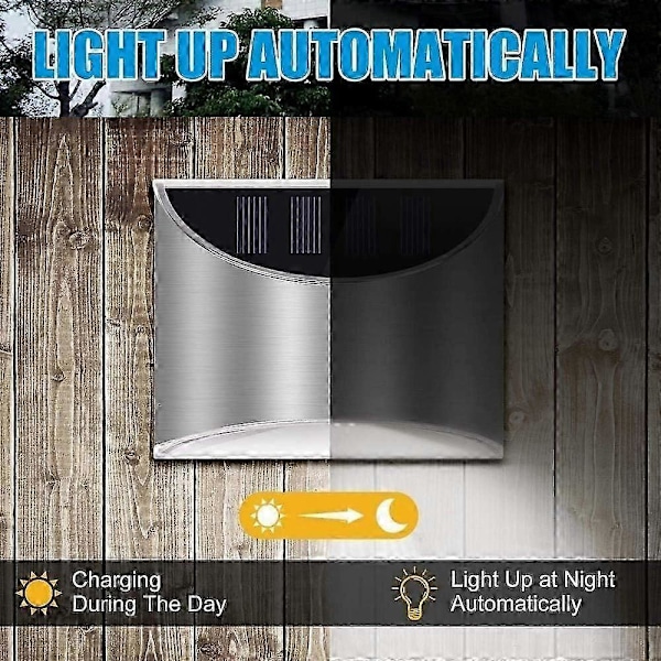 2 st Solar Lampa Utomhus Vägglampa Trädgård Vattentät Sunpower Lampa för Hus Entrédörr Uteplats Staket_SZXM