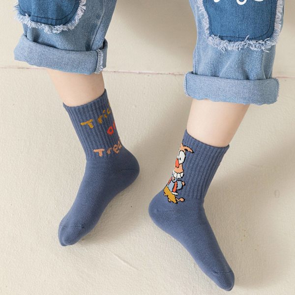 Barn Mid Tube Strumpor Mjuka Andningsbara Sömlösa Pojk Mid Calf Strumpor för Höst Vinter XL (9-12 År Gamla 7,9-9,1in)