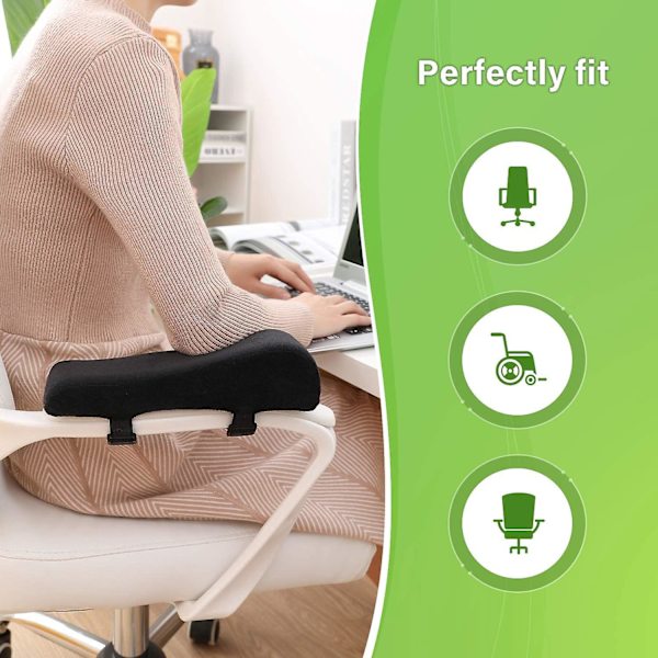 Ergonomisk kontorstol i minneskum med armlener og albuepute