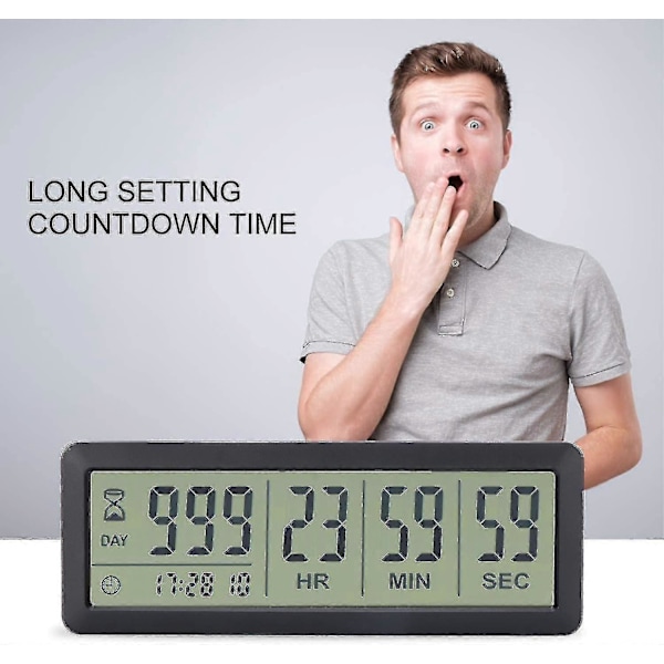 Digital Nedräkningstimer - Aimilar 999 Dagar Nedräkningsklocka Timer svart