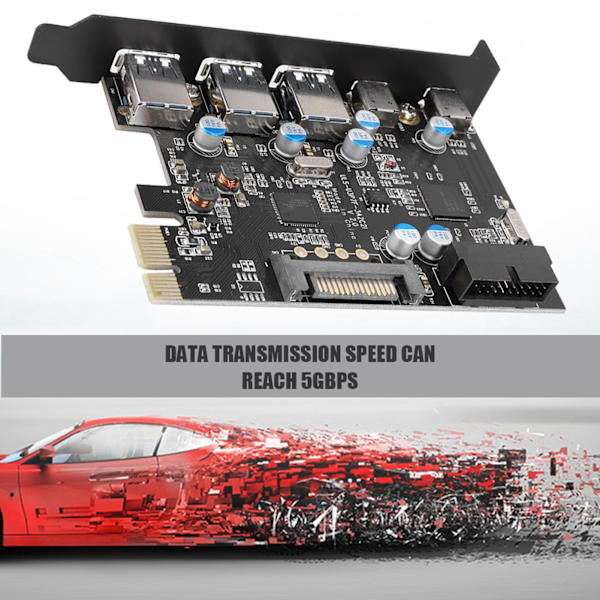 Monitoiminen PCB 5-porttinen TypeC-PCIe-laajennuskortti PCIe-sovitinkortti
