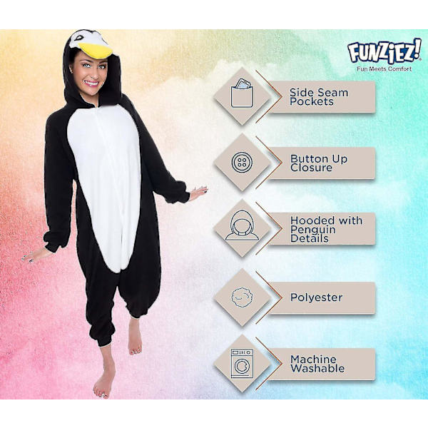 Dyre- og havdyr plysch cosplay-dragt til voksne - Funziez! XX-Large pingvin