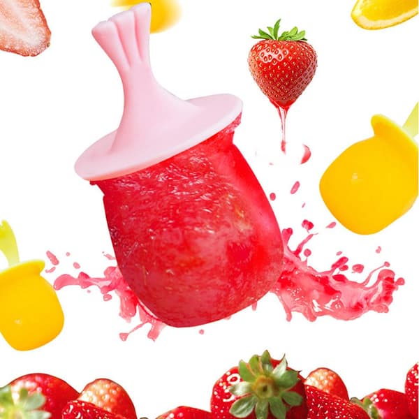 Glassform i silikon för isglass, isform för DIY fruktpuré, pudding, yoghurt