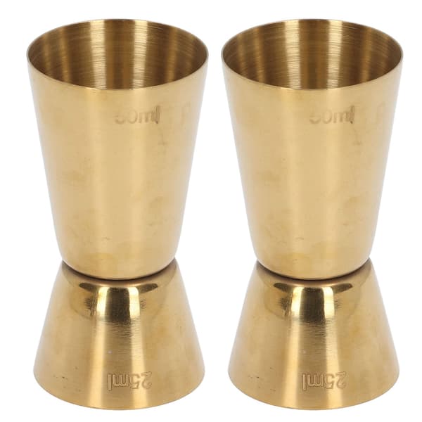 Dobbelt Hoved Cocktail Jigger Rustfrit Stål Guld Vin Jigger Bar Målebæger til Restaurant Fest 25/50ml