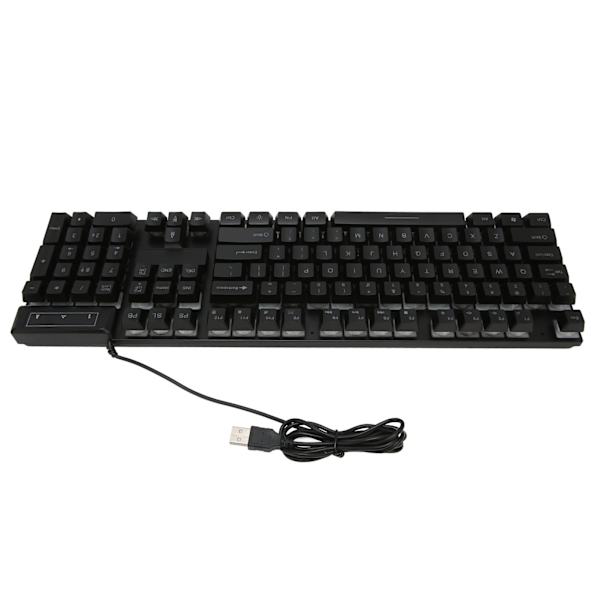 Gamingtangentbord Kabelanslutet 104 nycklar Ergonomisk bakgrundsbelysning USB tangentbord för hemmakontor bärbar dator Arbetsspelsvart