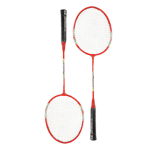 LEIJIAER Badminton Ketsjersæt til 2 spillere i jernlegering Professionelt træningsudstyr Udskiftningsudstyr Rød