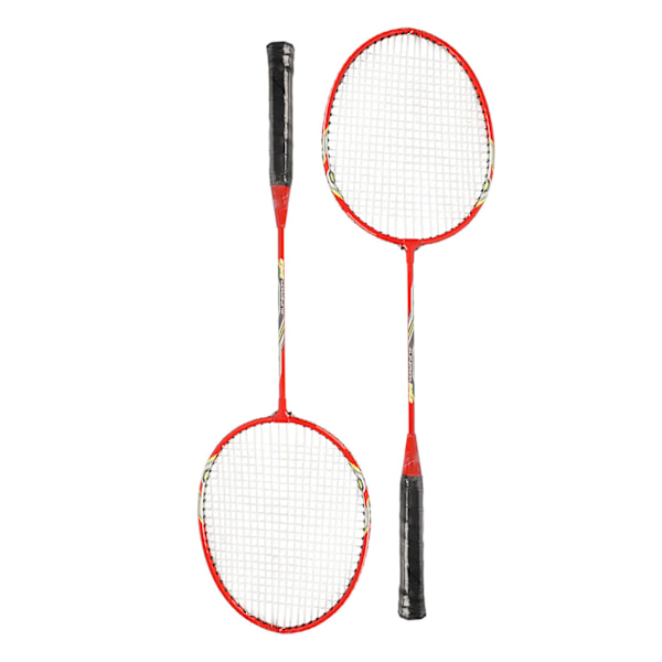 LEIJIAER Badminton Racket Set med 2 spelare Järnlegering Professionell Träningsersättning Utrustning Röd