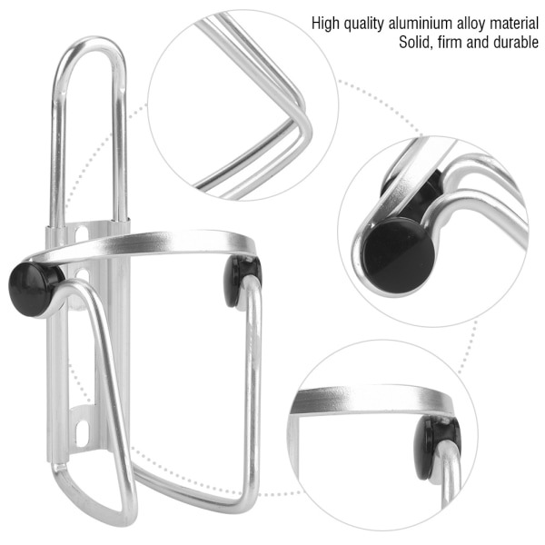 Aluminiumlegering Cykel Vattenflaskhållare Cykel Vattenkokare Cup Rack Cykeltillbehör (Silver)