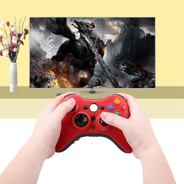 Trådløs controller til Xbox 360 Game Controller Gamepad til Xbox 360 til Win/XP/MAC (rød)