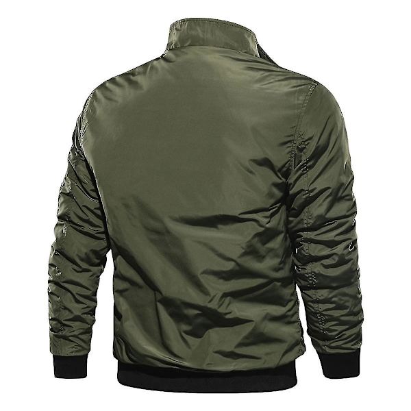 Grön Solid Bomberjacka för Herrar i Casual Stil