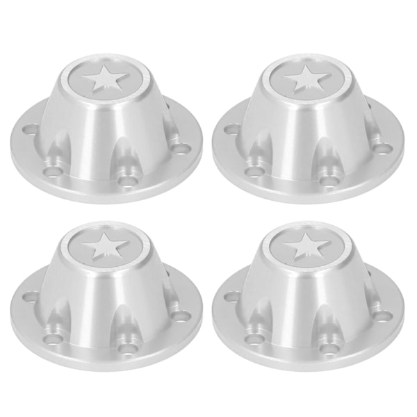 4Pcs Universal Tire Lock Cover Dust Proof Portable Remote Control Hex Wheel Nut Cover for AXAIL SCX6 1/6 RC Car Silver