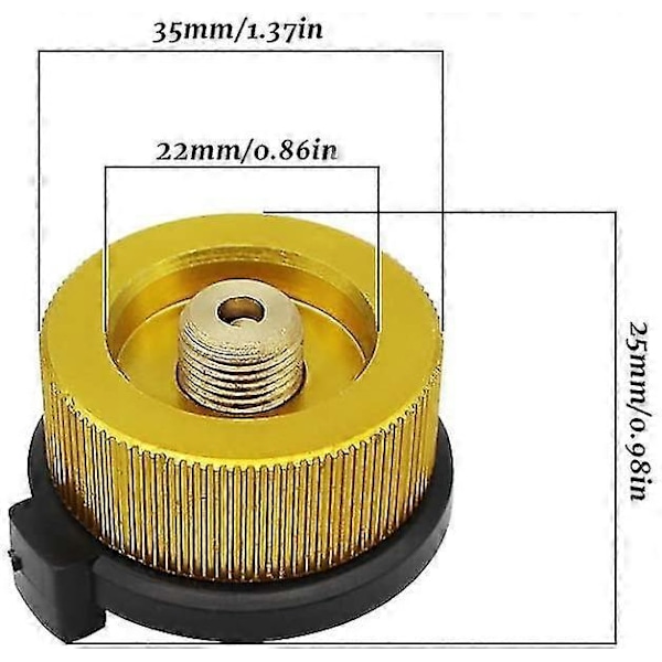 2 stk Camping Gassflaske Adapter Gasskonverteringshode Adapter Dyse Kobling Gasskomfyr Ventiladapter For Butanbeholder Til Å Skru På