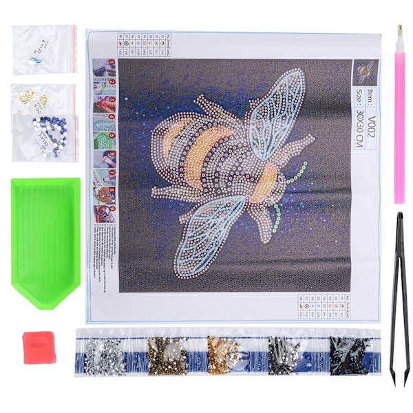 5D diamond painting kristalli tee- set -itse askartelu taide mehiläiskuvio kirjonta seinäkoristelu 30x30cm