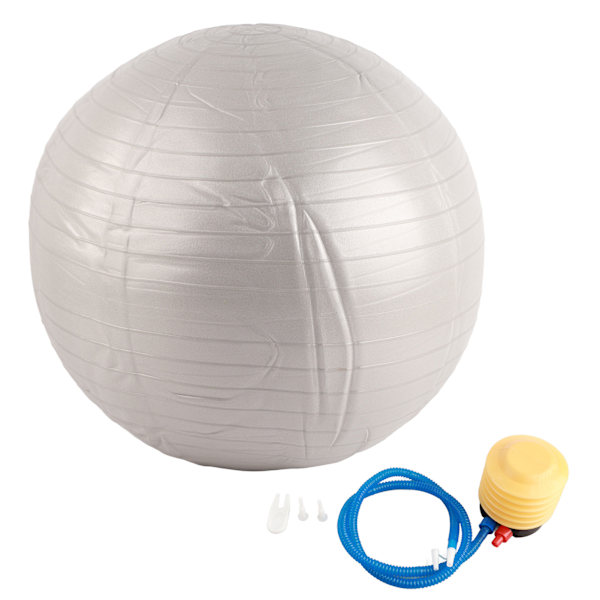 Träningsboll PVC Yogaboll för träning Explosionssäker Fitness Balansboll Stol för Hem Gym Matt Finish Grå 65cm