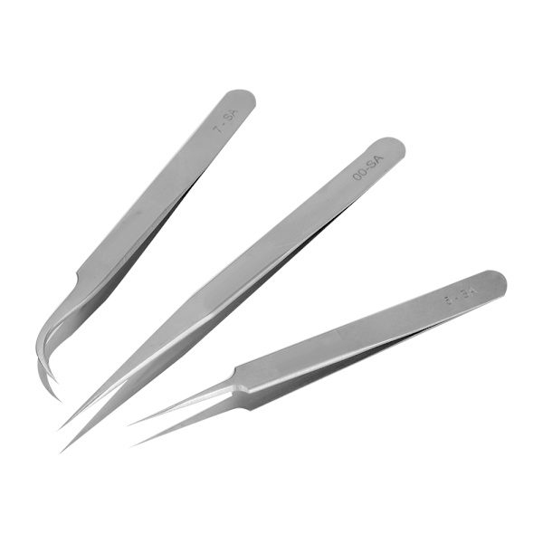 3 kpl / set ruostumattomasta teräksestä set pinsetit watch ja korujen korjaustyökaluille