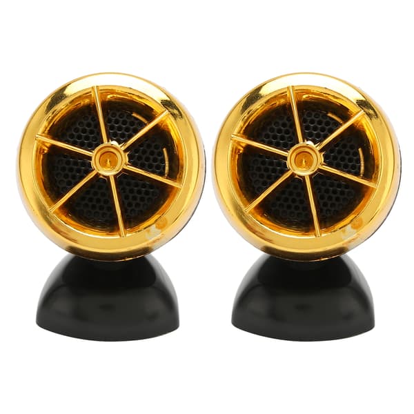 2st Dome Tweeter 1200W Högtalare Hög Känslighet Universal för Billjudsystem Guld