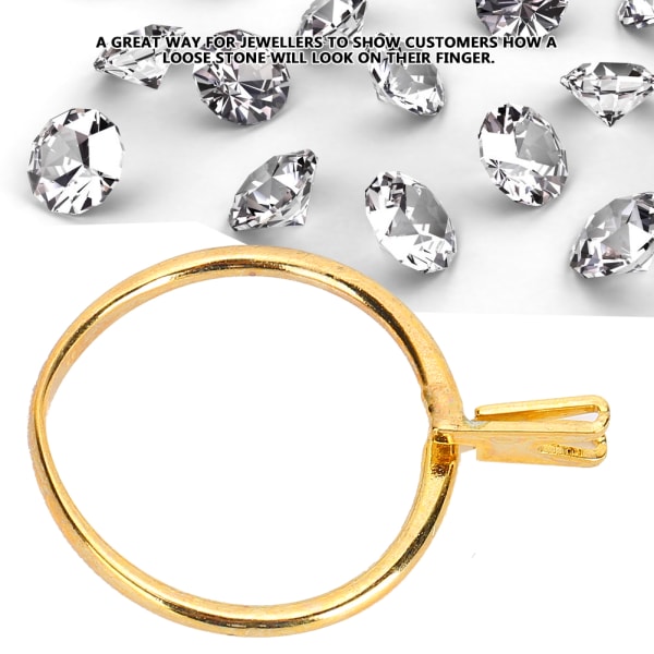 Profesjonell diamantholder Edelstener Spring Prong Claw Ring Smykker Display Tilbehør Gul (Kort)