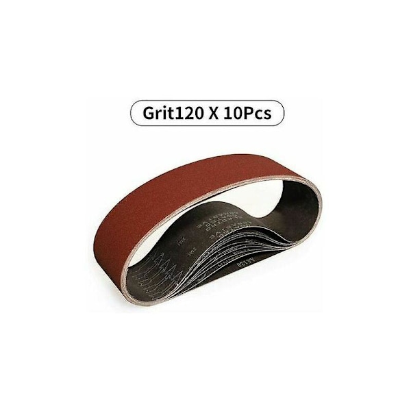 Slibebånd 100x915 mm - 10 stk. 120 korn slibebånd til slibning og polering med bærbar båndsliber, 41g