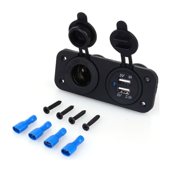 Dobbel USB Billader Sigarettenneruttak Splitter 12V Lader Strømadapter Uttak