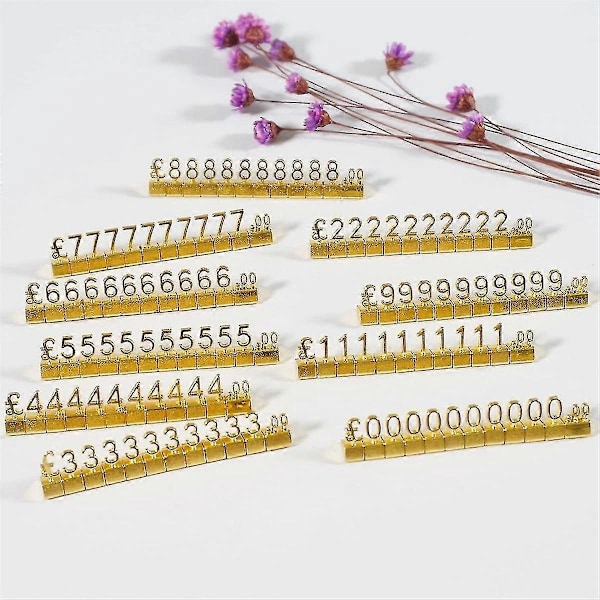 10 st Digital Prislapp 3D Metallhyllor Justerbar Gbp Pris Fyrkantig Kit För Butiksdisplay Smycken