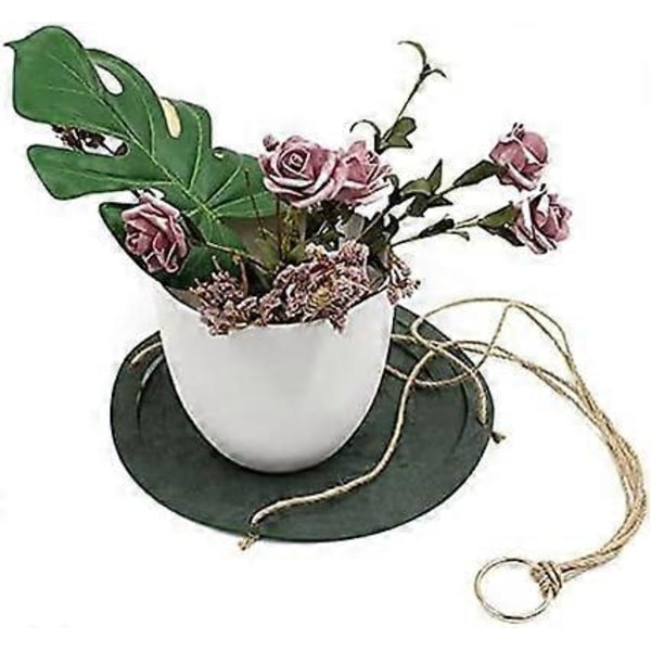 Nahkainen riippuva kukkaruukku - Sisä- ja ulkokäyttöön - 31 cm / 15 cm, valkoinen