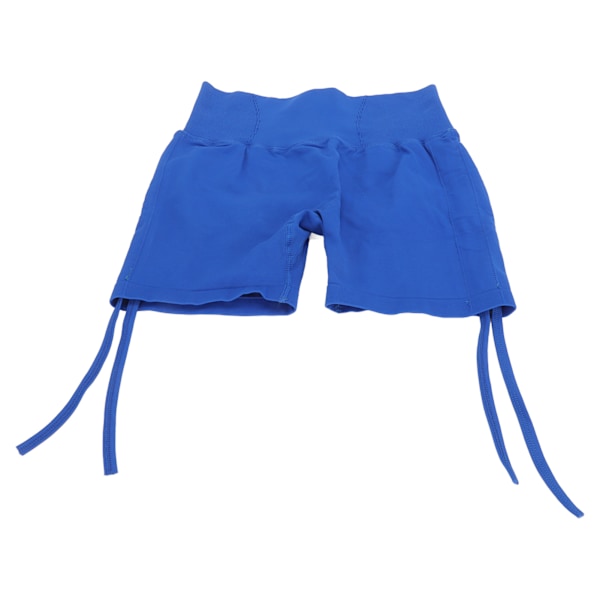 Träningsshorts för kvinnor Hög midja Höftlyftande Svettabsorberande Slim Fit Elastiska Lady Yoga-shorts med dragsko i sidan Blå