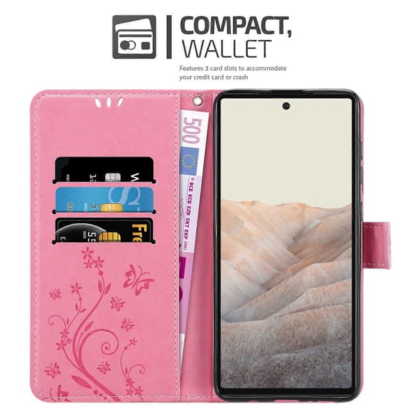 PIXEL 6 Protective Case - with floral pattern and card slots FLORAL PINK FLORAL ROSA PIXEL 6
