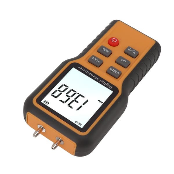 Motor Digital Manometer Differentialmåler Højpræcision Dobbeltport HVAC Gastester Lufttryksmåler