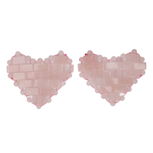 2 stk. Jadestone øjenplaster reducerer ansigtsødem lindrer øjenbelastning hjerteformet sten øjenpude til massage pink