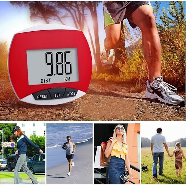 3D Skridttæller med Klips - Fitness Tracker til Kalorieoptælling og Sundhedsovervågning