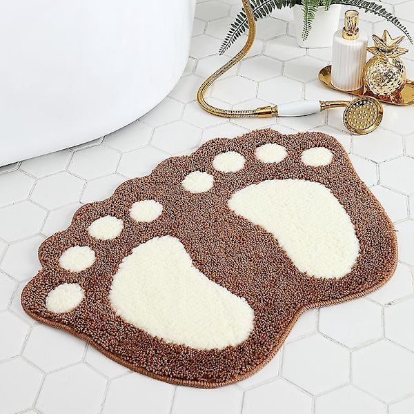 Kylpyhuoneen Matto Ovi Matto Kylpyamme Matto - Söpö Kynsi Jalat Vessa Amme Suihku Liukumaton Matto Veden Imeytyvä Nopea Kuivuva Pesu Kestävä Matto - 40cm x 60cm (Harmaa)