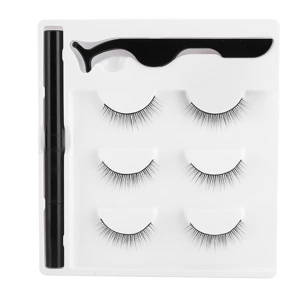 3 par lösögonfransar magnetisk eyelinerpenna pincettset ögonfranssminkset