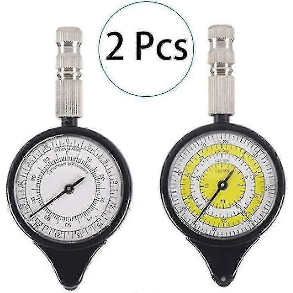 2 st Kartavståndsmätare Odometer Multifunktionskompass Kurvmätare Enhet, Opisometer, Kurvmätare, Distansberäknare Kartmätare Kompass Vandring Camping
