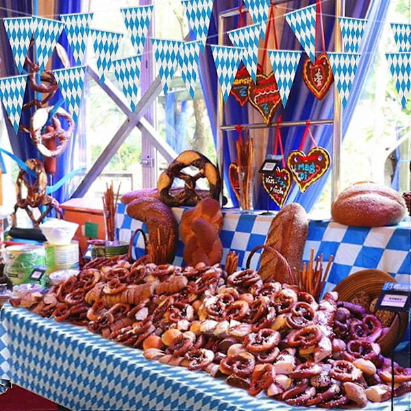 Bayerisk Duk Blå Vit 2st - Oktoberfest Dekoration Party - Bayern Bordsdekoration