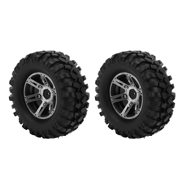 2 st 1,9 tum 96 mm gummidäck med fälgar i aluminiumlegering för Axial SCX10 1/10 RC Crawler CarBlack