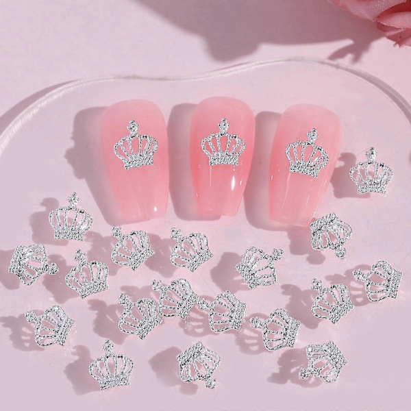20 st Kronformade Nagelberlocker med Strass Nagelkonst Tillbehör för Kvinnor och Flickor Nagelsmycken