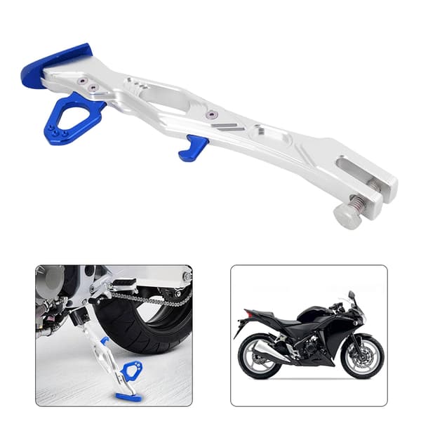 Motorcykel Aluminiumlegering Sidostöd Stativ Ram Parkeringsfötter Stöd B05026 (Blå)