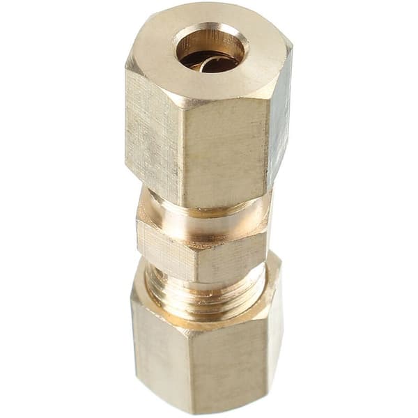 3/16-tommer messing kompressionsfitting, 5 stykker. Lige forbindere til hydrauliske bremseslanger. Professionel installation anbefales.