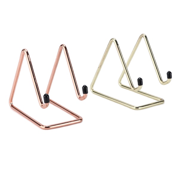 2 stk. telefonholder Stabilt trekantdesign Gummibeskyttelse Anti-rust Bærbar tablet-holder til mobil Rose Gold