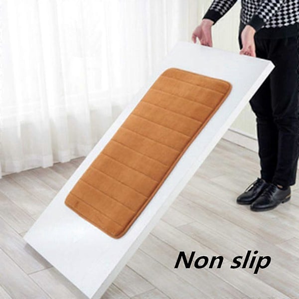 Badrumsmatta Halkfri Badmatta Absorberande Badmatta Minnesskum Badrumsmatta Golvmattor (40x60 Cm, Khaki)