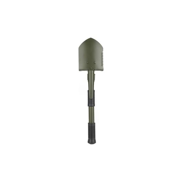 Militär multifunktionell hopfällbar spade för camping och vandring (armégrön)