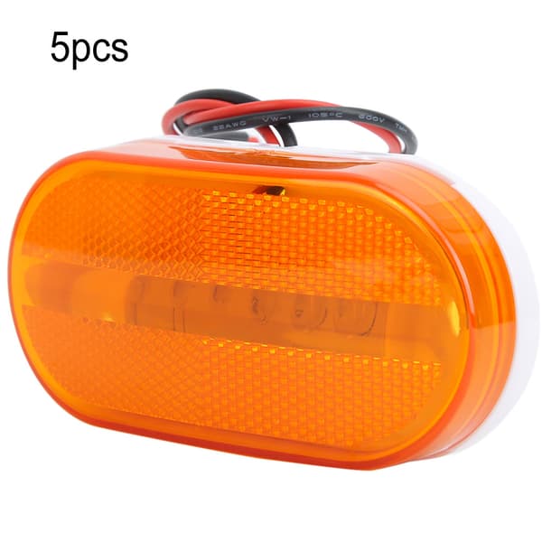 5 stk. 6LED 12V Sidemarkeringslys til Lastbil Trailer Praktisk Tilbehør (Gul)