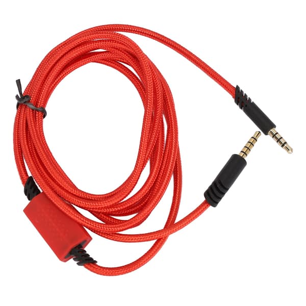 Spillkabel for Gaming Headset, Lydkabel, Erstatningskabel med Stille-Kontrollbryter for Logitech for ASTRO A10 A40 TR Rød